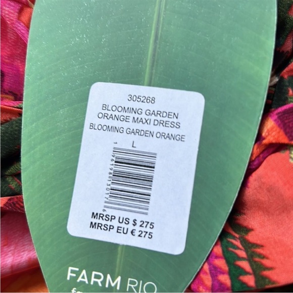 New FARM Rio Blooming Garden One Shoulder Maxi Dress Size L Worn Once - Picture 9 of 9